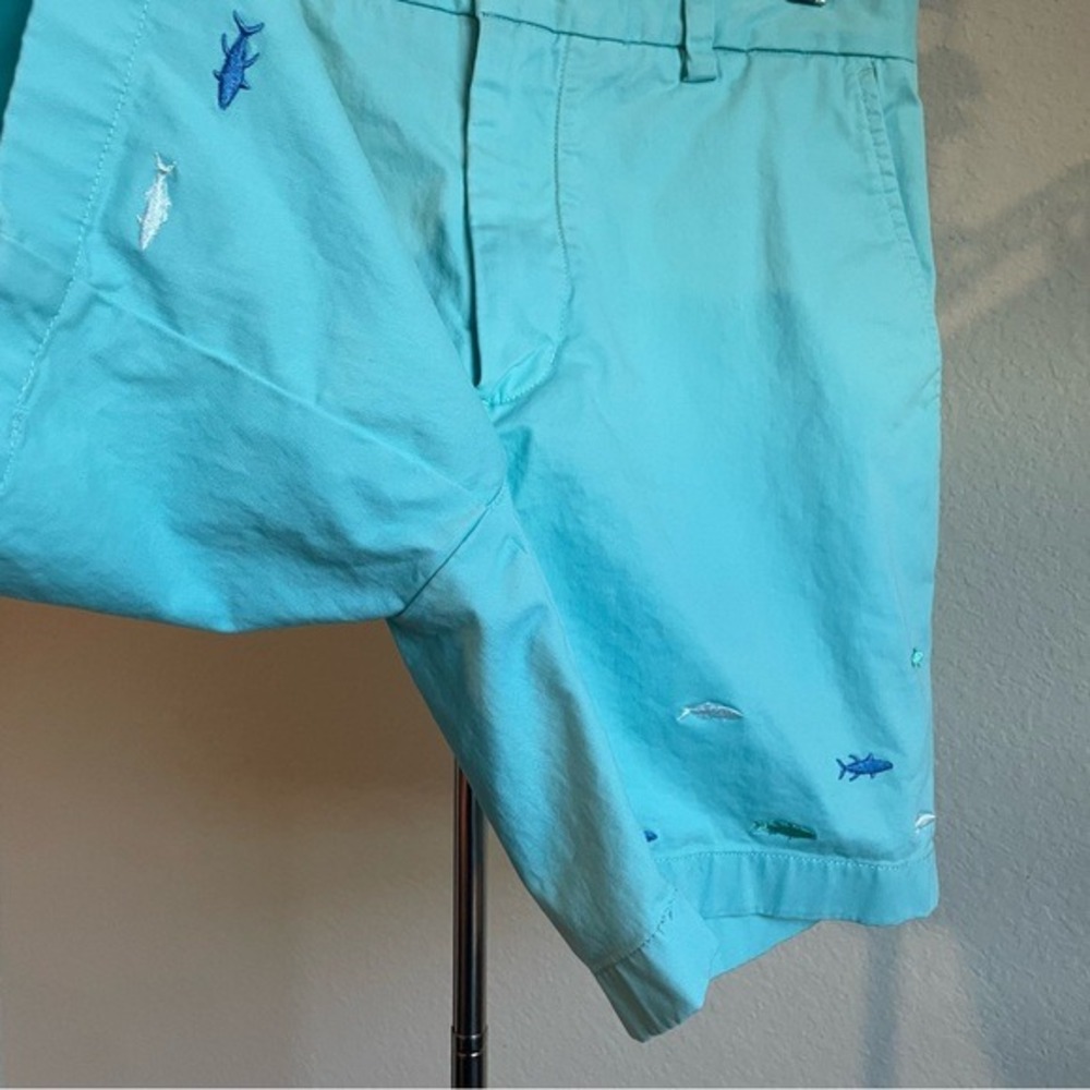 Vineyard Vines Men Breaker Shorts Aqua Blue Scuba Diver Fish Embroidered Size 30 - Picture 5 of 9